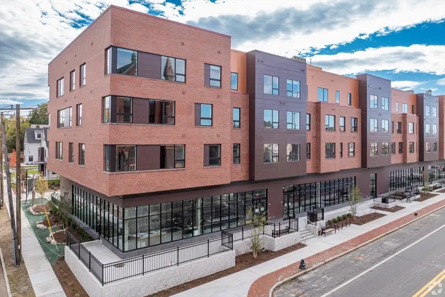 a view of a building with many windows