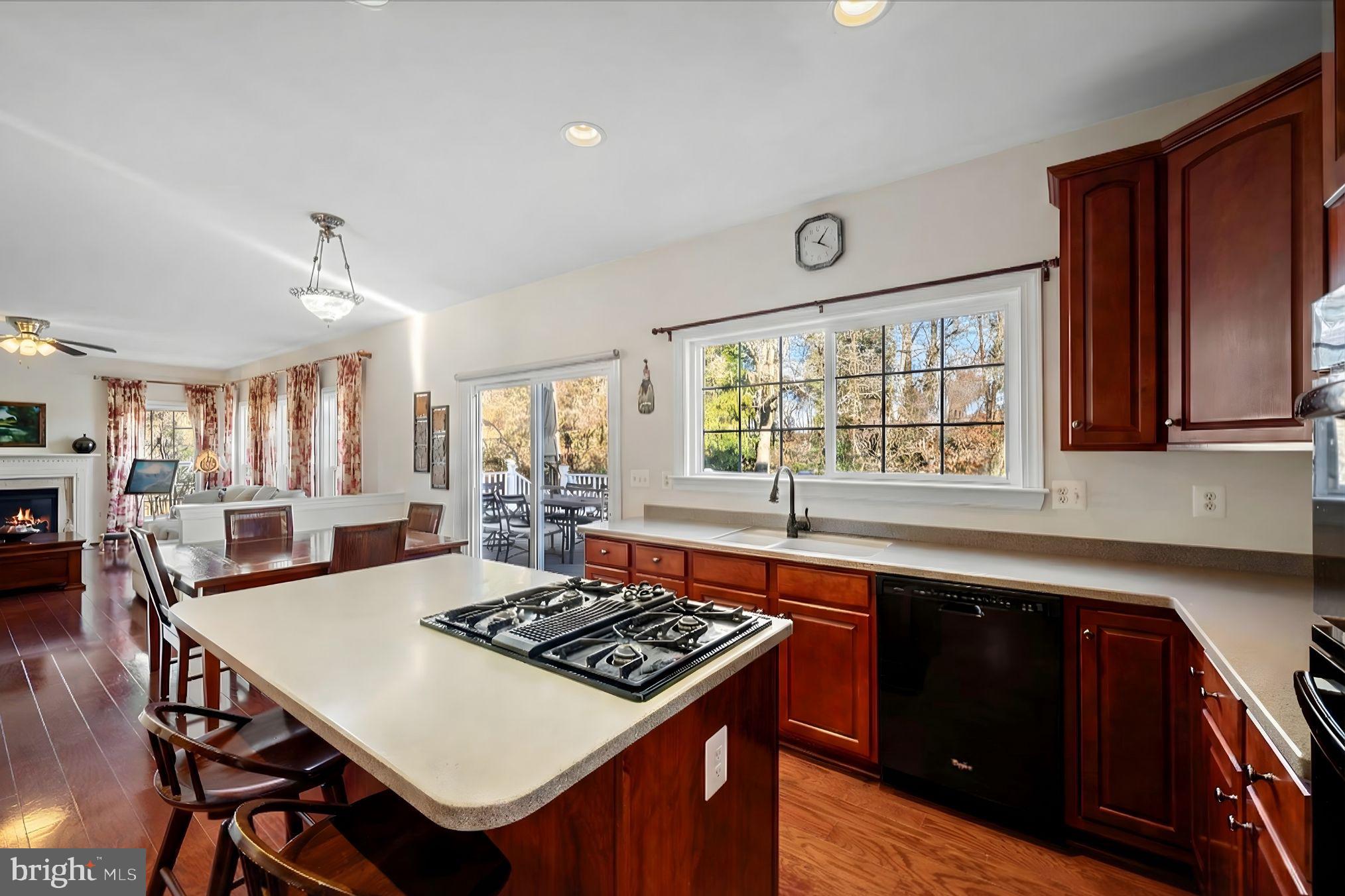 5051 Ridgeview Court Jeffersonton, VA 22724 - Photo 7 of 28 a kitchen with a stove a sink dishwasher a dining table and chairs with wooden floor