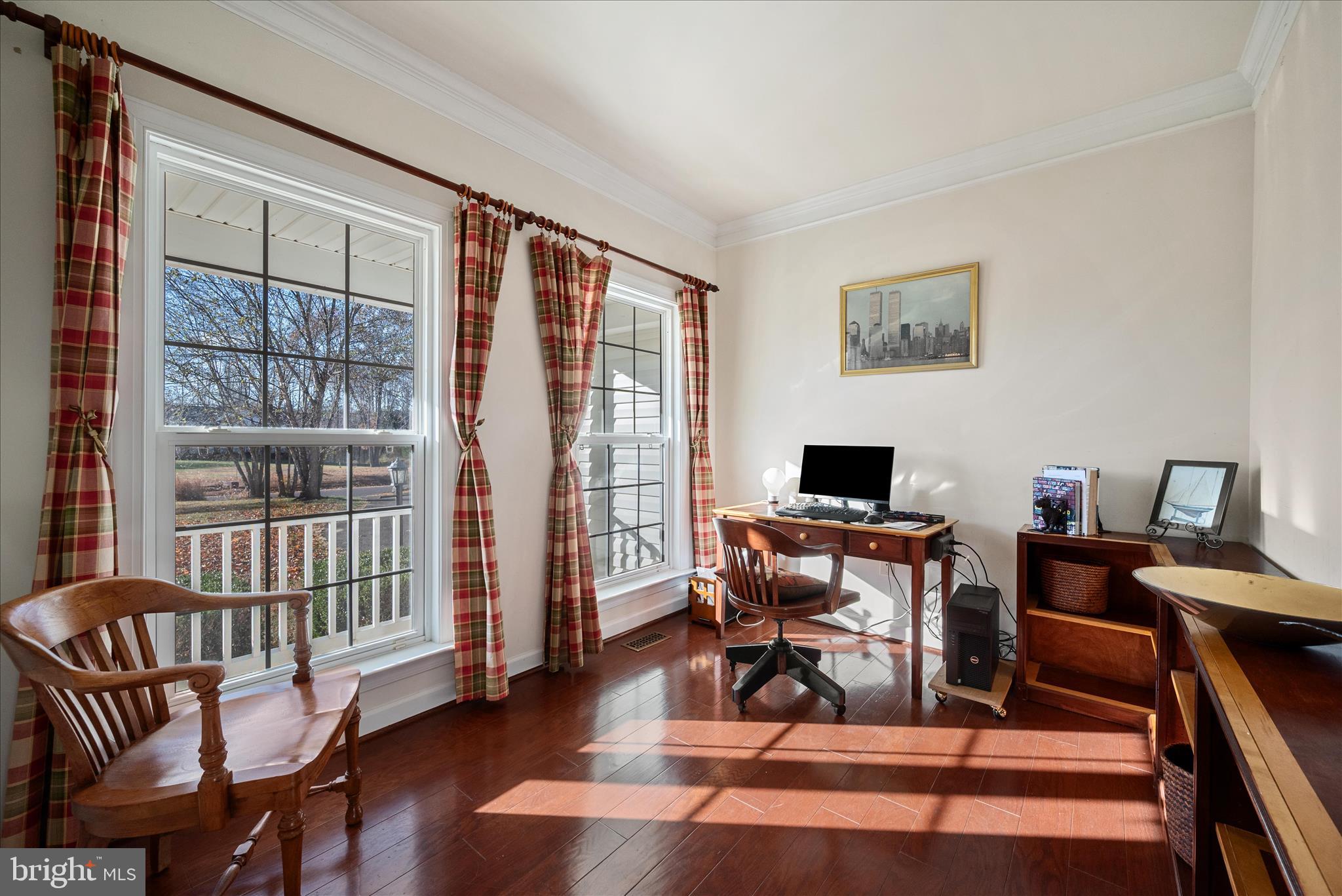 5051 Ridgeview Court Jeffersonton, VA 22724 - Photo 9 of 29 a workspace with furniture hardwood and a window