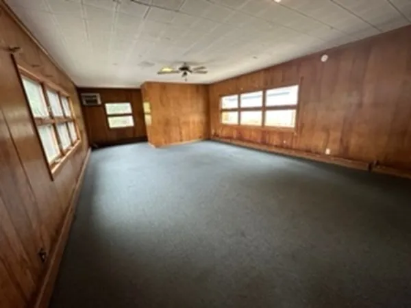 a view of a livingroom with a window
