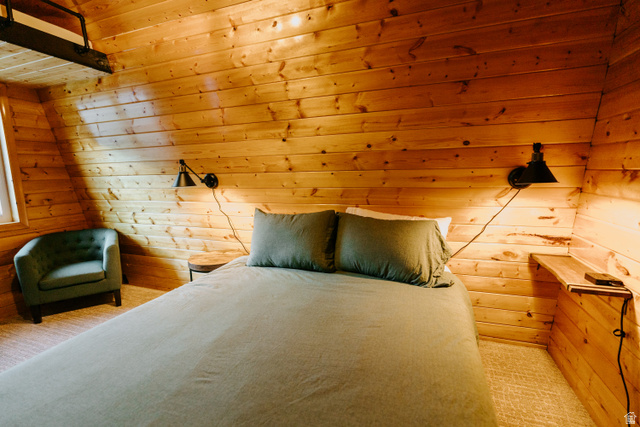 1413 Basel Drive Midway, UT 84049 - Photo 59 of 137 Bedroom featuring wooden walls and wooden ceiling