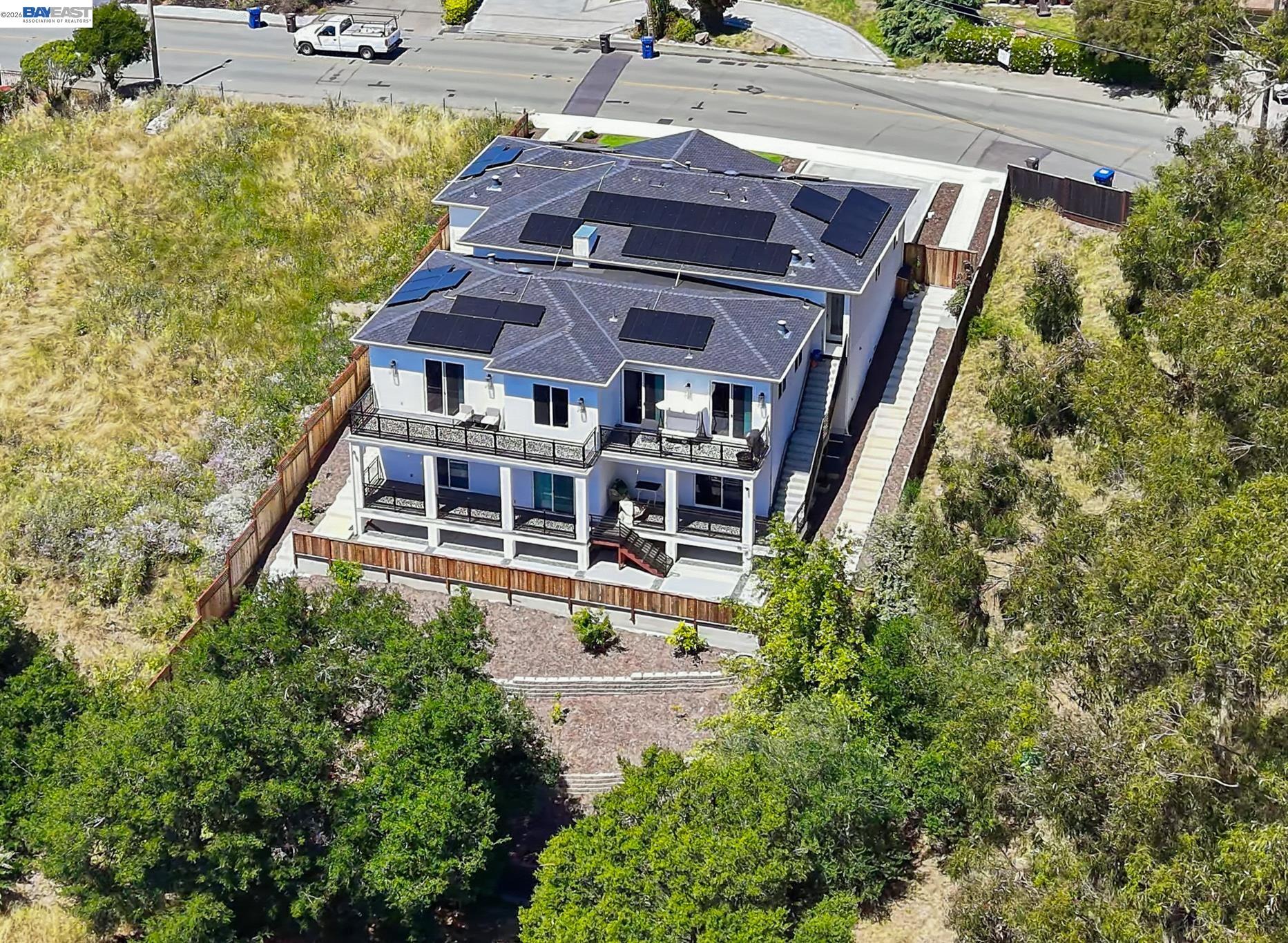 4683 Proctor Road Castro Valley, CA 94546 - Photo 82 of 88 an aerial view of a house with a big yard and large trees
