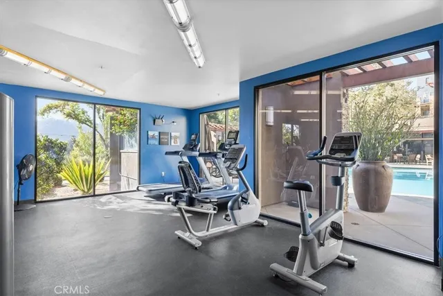 a view of yard with large trees