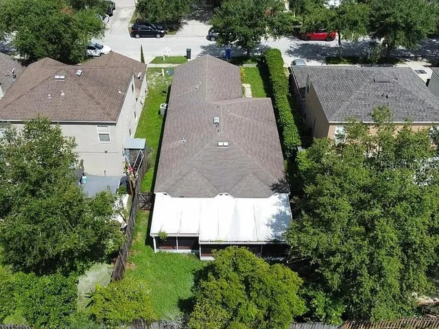 an aerial view of a house