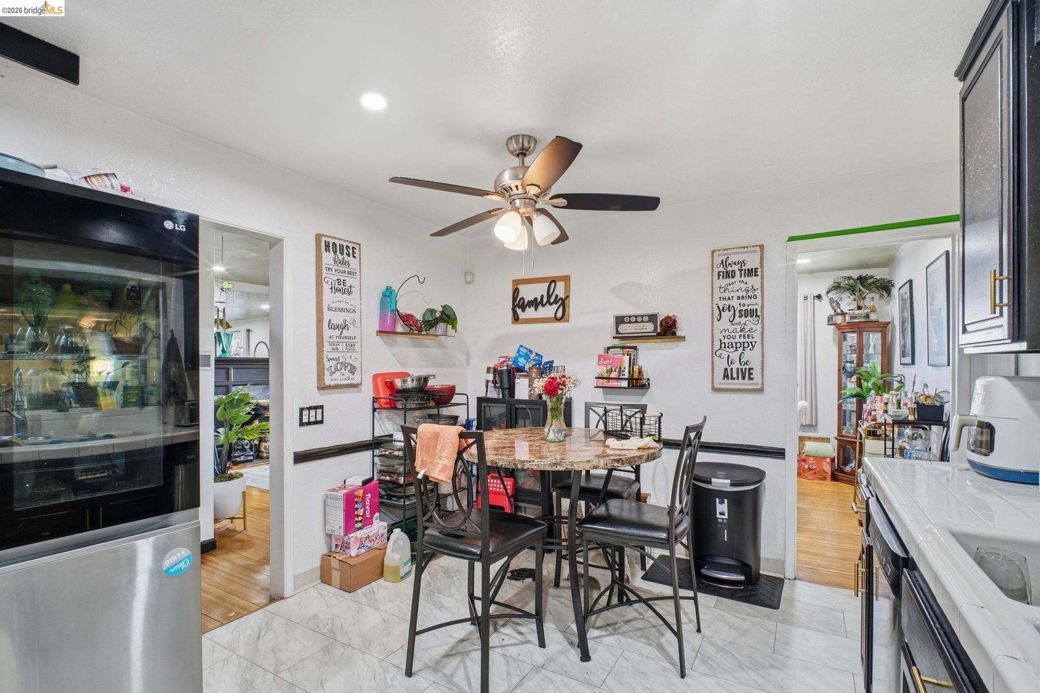 127 Hampton Road Hayward, CA 94541 - Photo 8 of 22 Dining area featuring a ceiling fan and recessed lighting