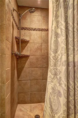 a bathroom with a shower