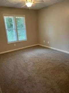 an empty room with closet