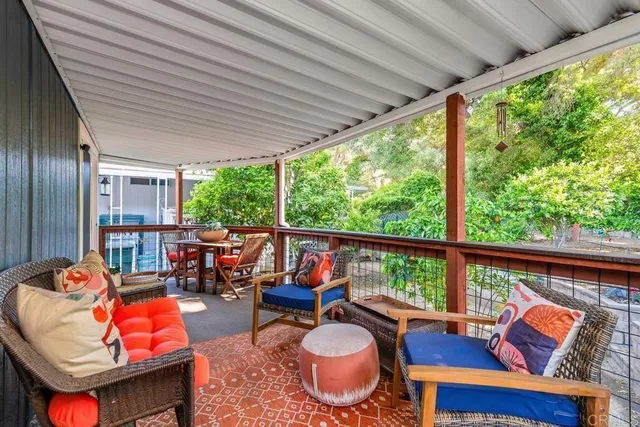 a outdoor space with lounge chair