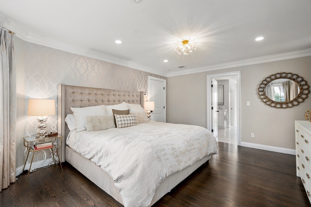 96 Oldham Road Newton, MA 02465 - Photo 12 of 40 a bedroom with a bed and a lamp