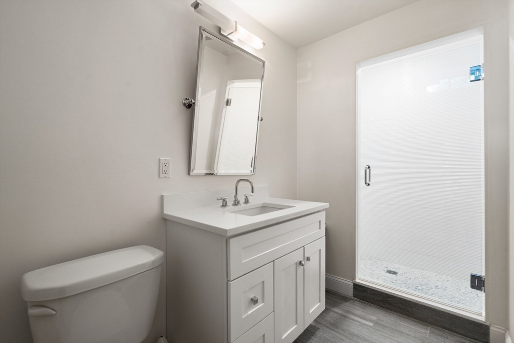 96 Oldham Road Newton, MA 02465 - Photo 28 of 40 a bathroom with a toilet a sink a mirror and vanity