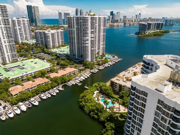 a view of a city and lake