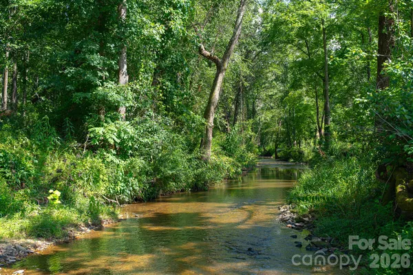 a view of a lake from a yard