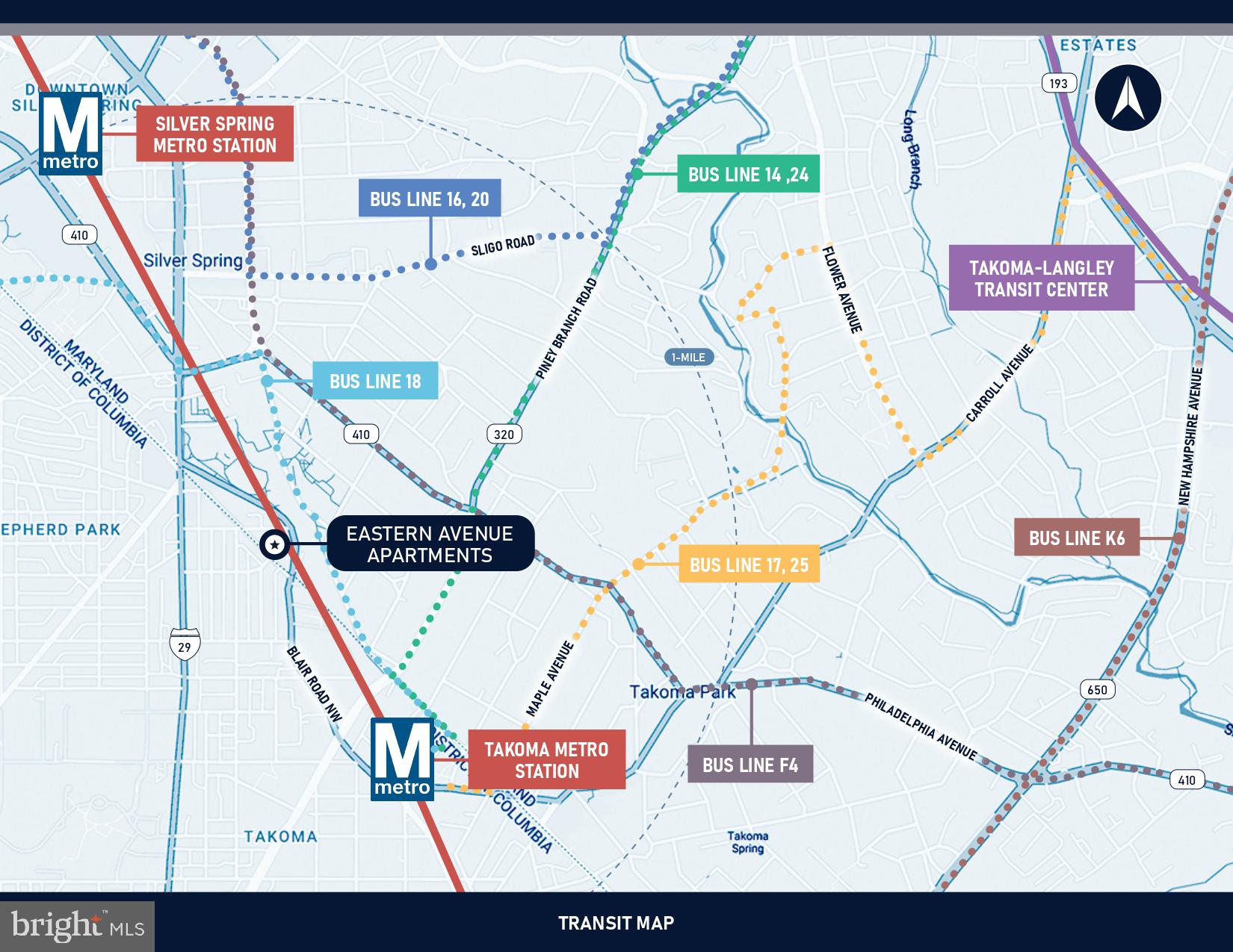 7611 Eastern Avenue Northwest, Unit 203 Silver Spring, MD 20912 - Photo 13 of 51 Many transit options nearby