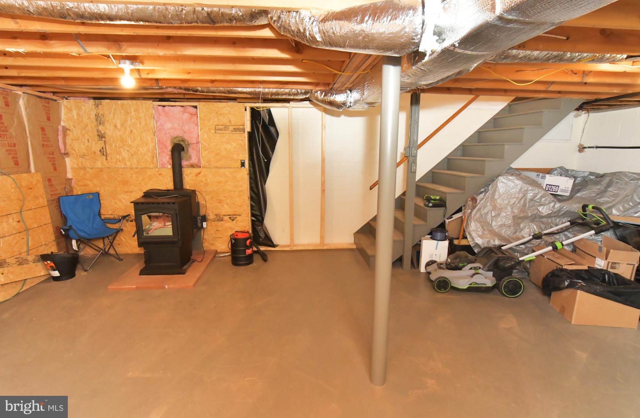 500 Dunmore Ridge Road Augusta, WV 26704 - Photo 35 of 43 Basement, pellet stove