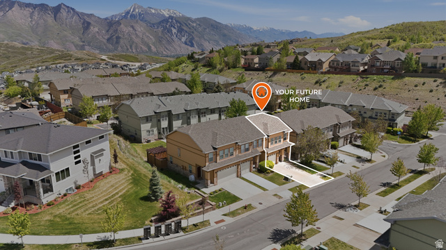 14771 Haddington Road Draper, UT 84020 - Photo 35 of 44 Townhome property featuring a two-car garage, pitched roof, and modern exterior finishes