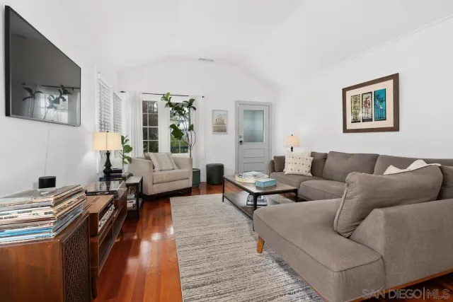 a living room with furniture and a couch