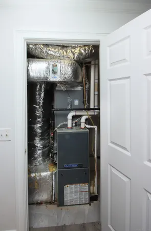 a close view of water heater room