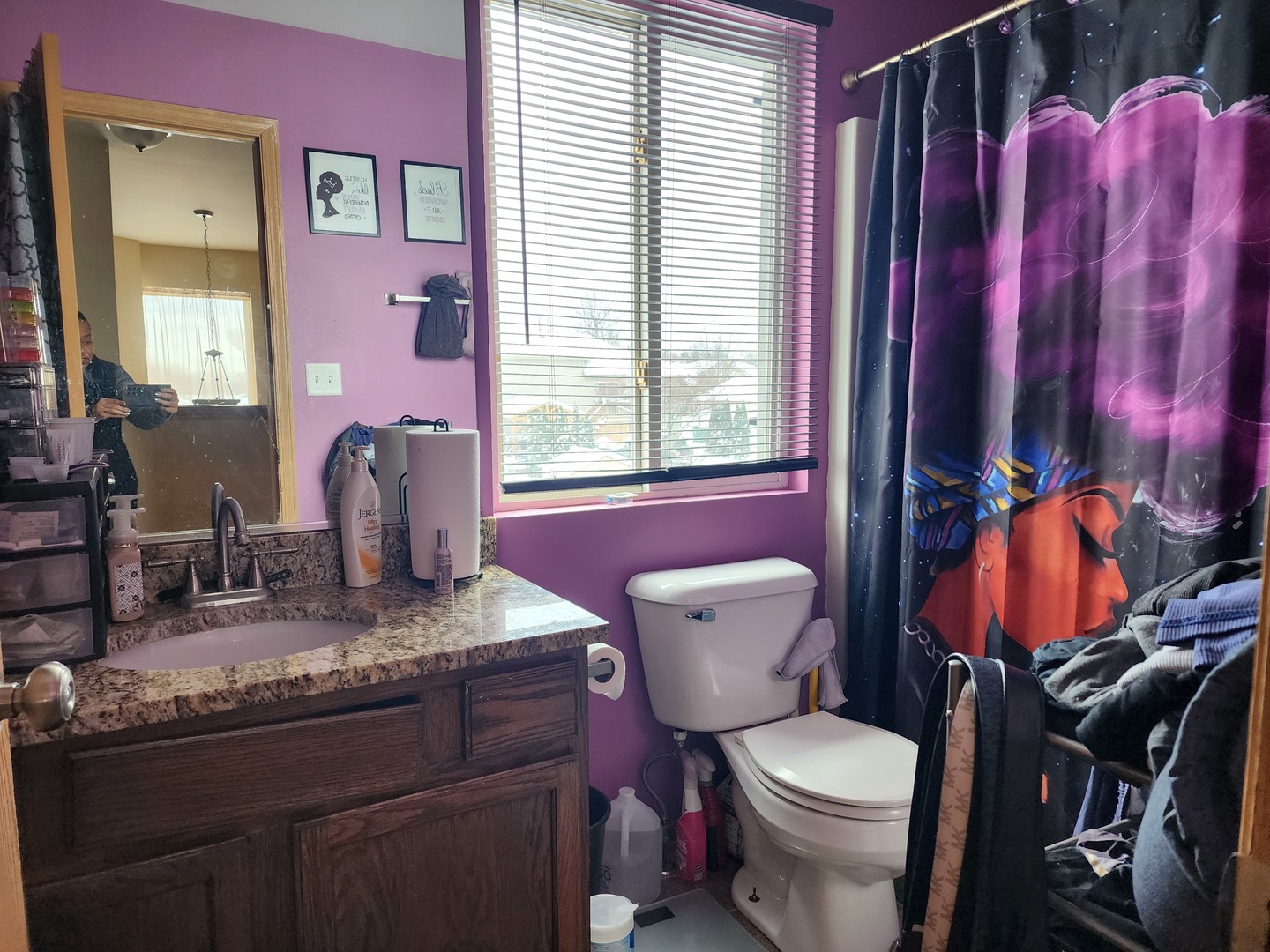 2216 Beechwood Road Joliet, IL 60432 - Photo 19 of 19 a bathroom with a granite countertop toilet sink and mirror