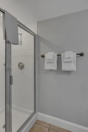 a bathroom with a shower