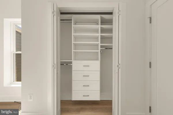 a view of a walk in closet