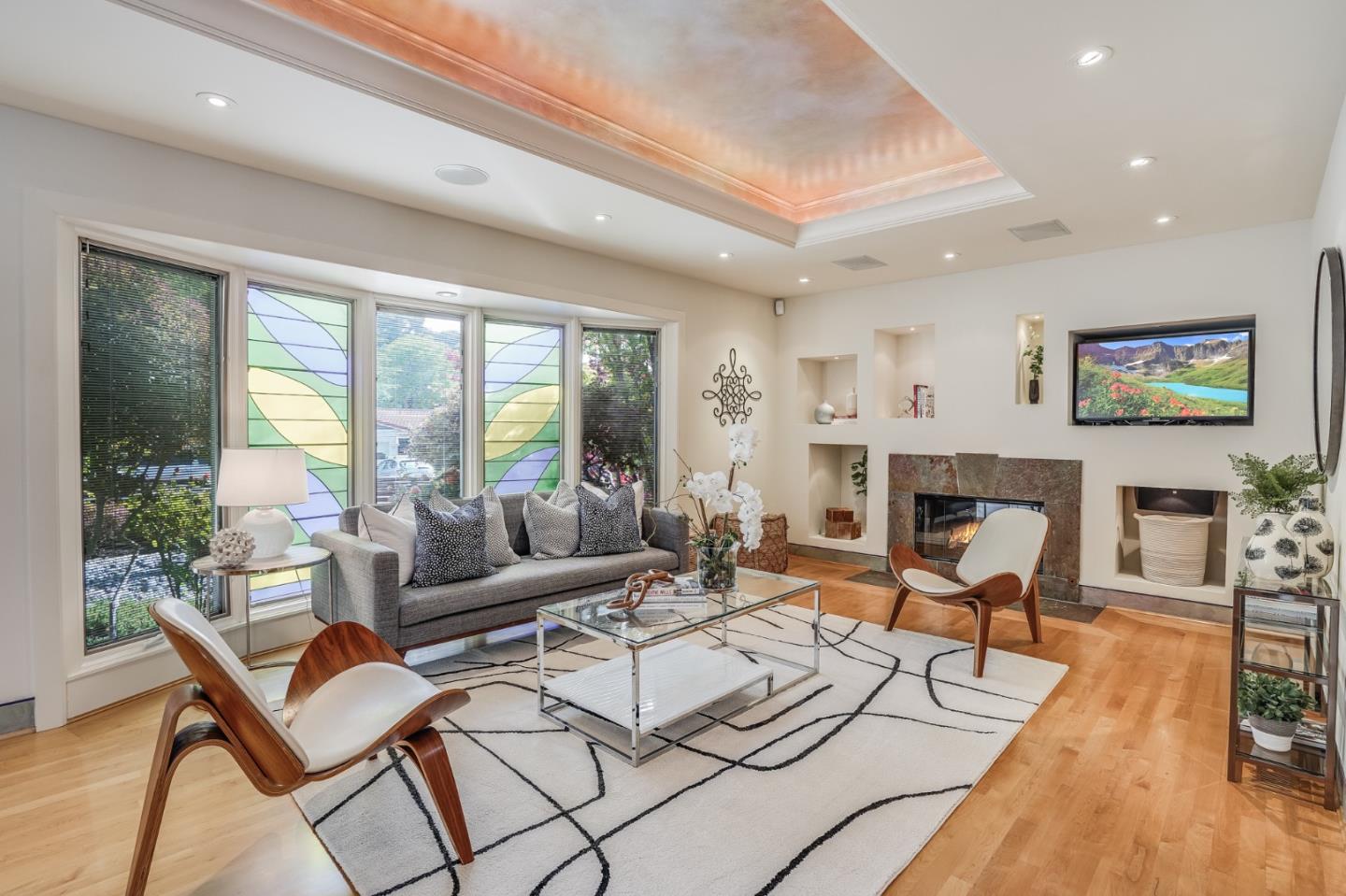 4001 Marshall Avenue San Mateo, CA 94403 - Photo 14 of 88 a living room with fireplace furniture and a large window