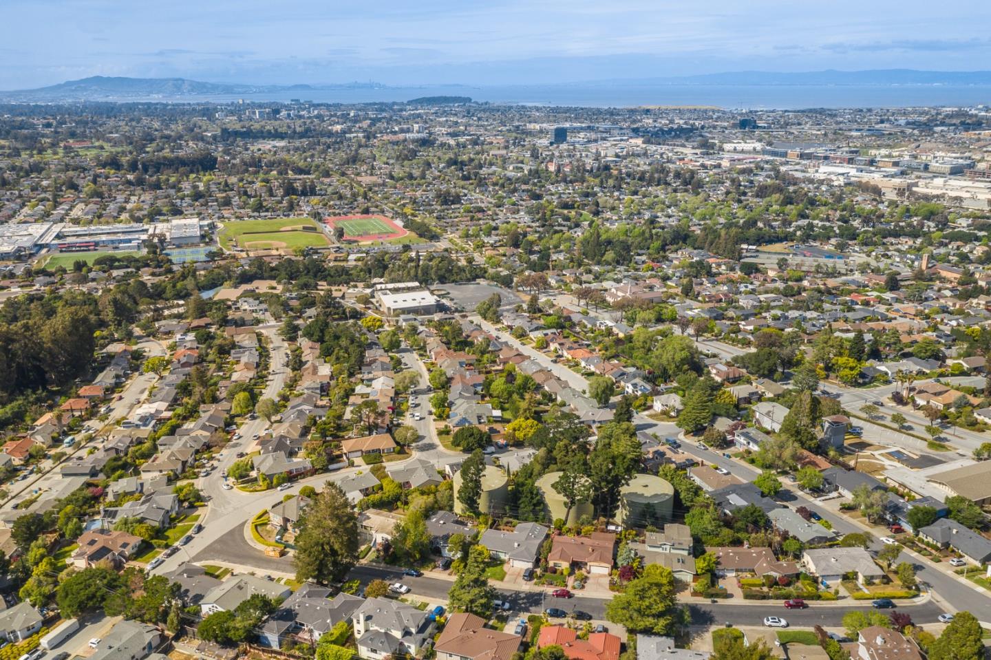 4001 Marshall Avenue San Mateo, CA 94403 - Photo 88 of 88 an aerial view of residential house with parking and yard
