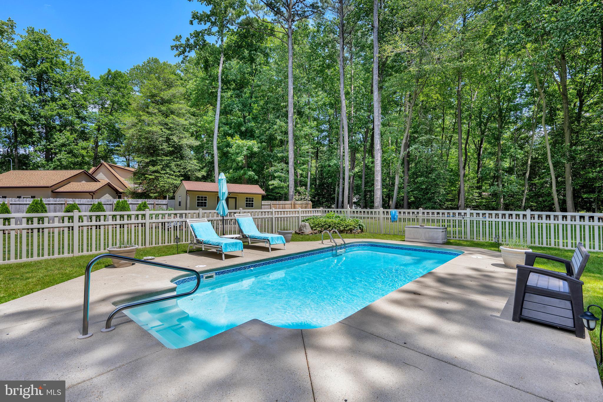 292 Pond Road Millsboro, DE 19966 - Photo 43 of 66 a view of a swimming pool with a lounge chair