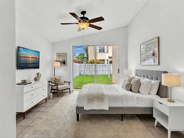 a bed room with a bed and a flat screen tv