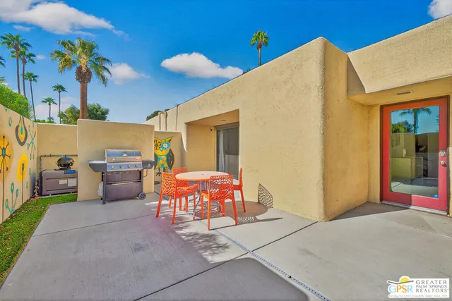 a outdoor space with a barbeque