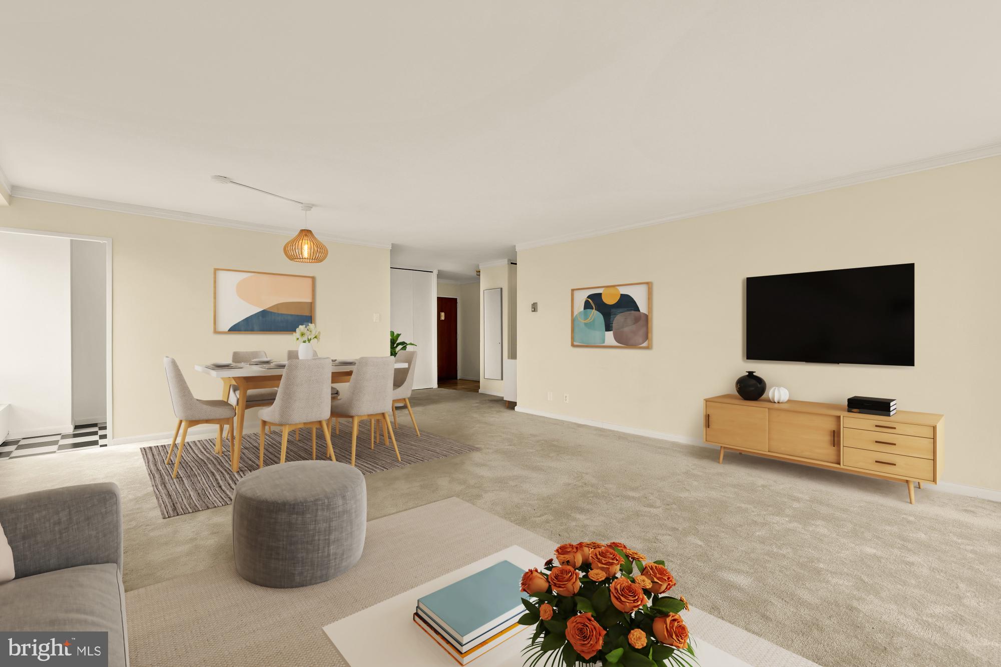 1435 4th Street Southwest, Unit B505 Washington, DC 20024 - Photo 2 of 43 Living and Dining Vitually Staged