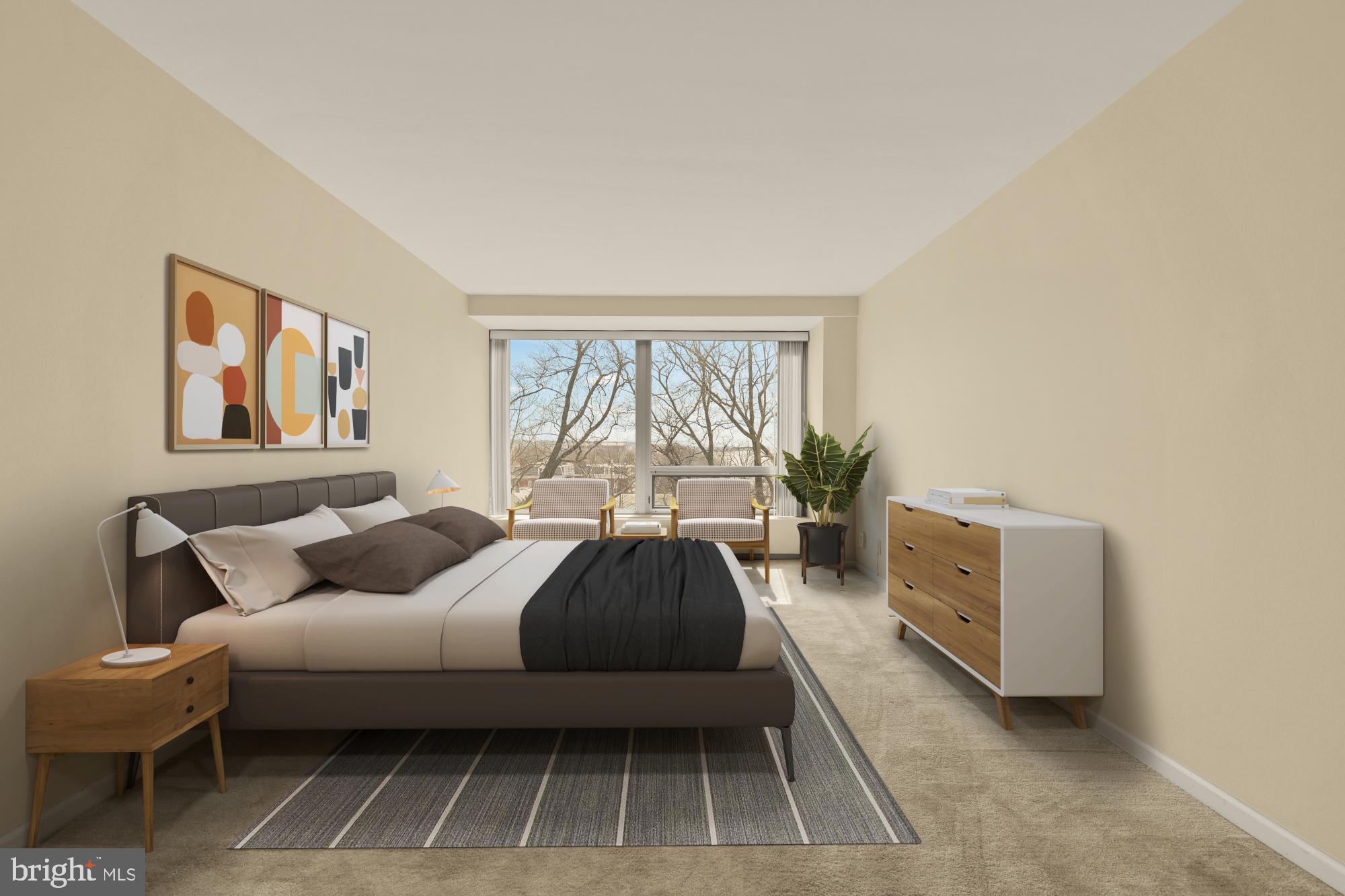 1435 4th Street Southwest, Unit B505 Washington, DC 20024 - Photo 8 of 43 Primary Bedroom Vitually Staged