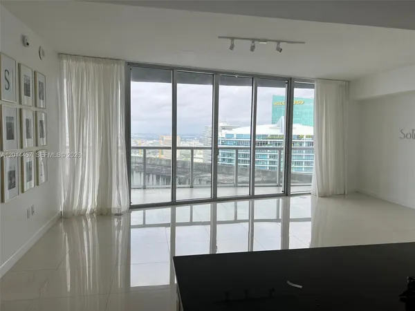 a view of a black and white floor