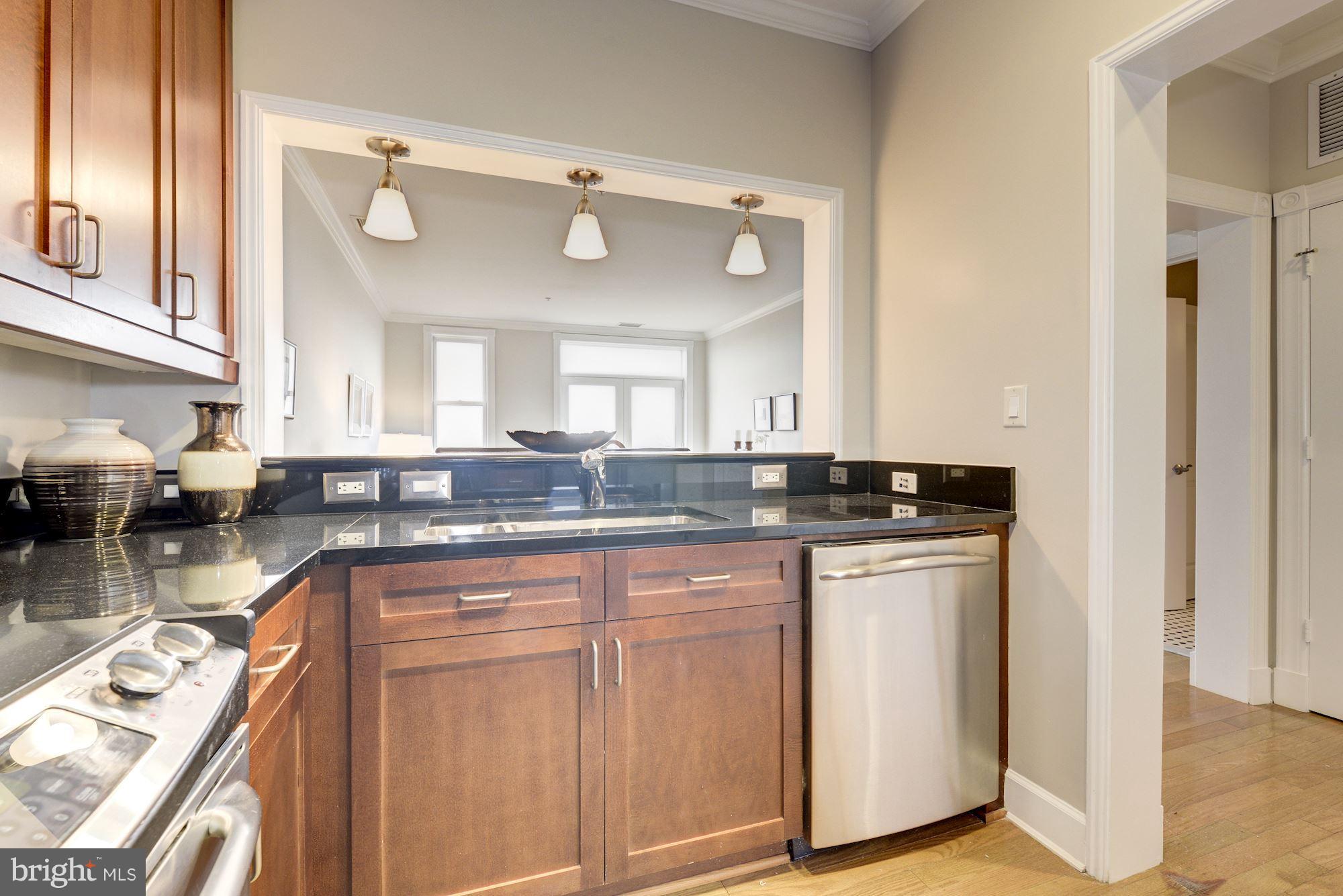 401 13th Street Northeast, Unit PH8 Washington, DC 20002 - Photo 8 of 27 a kitchen with stainless steel appliances granite countertop a sink stove and cabinets