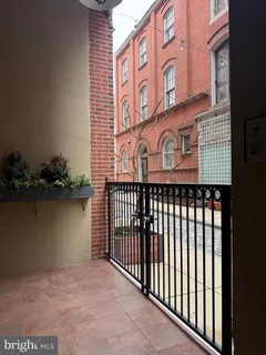 a area with sliding glass door