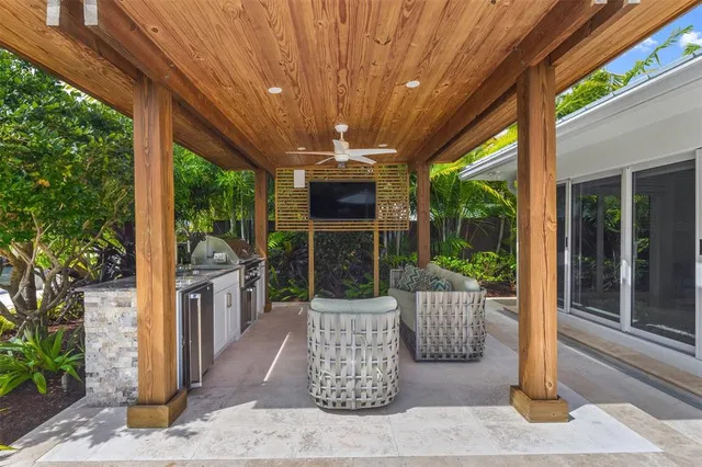 a city view with tall buildings