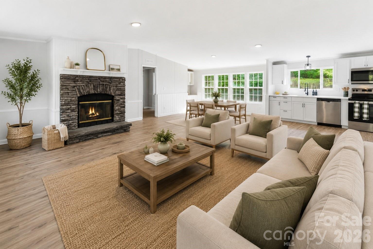 481 Harrell Road Burgaw, NC 28425 - Photo 2 of 25 a living room with furniture and a fireplace