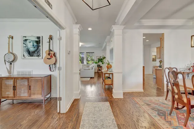 wooden floor in a livingroom with furniture and a wooden floor