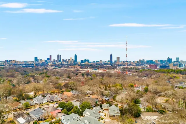 a view of city and mountain