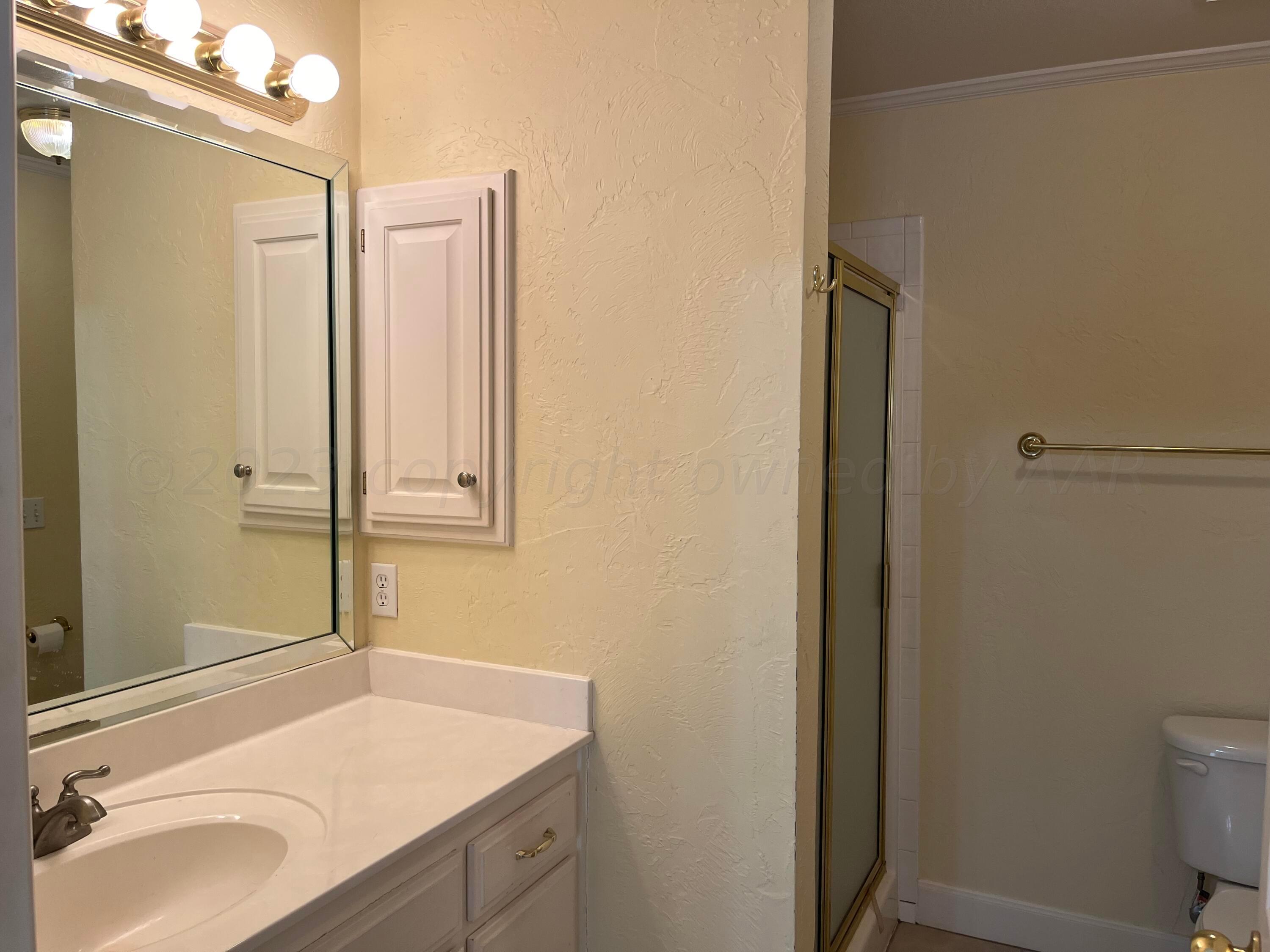 2 Windtree Amarillo, TX 79121 - Photo 9 of 15 a bathroom with a sink and a mirror