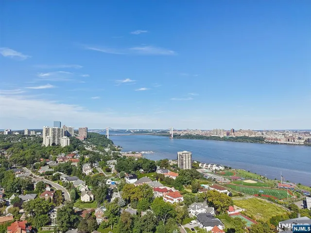 a city view with tall buildings