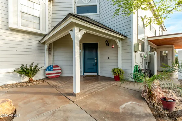 a view of a house with a patio