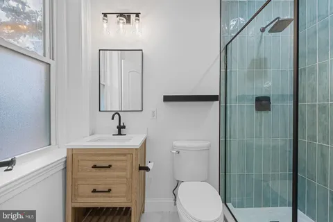 a bathroom with a shower