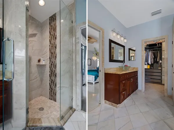 a bathroom with a shower
