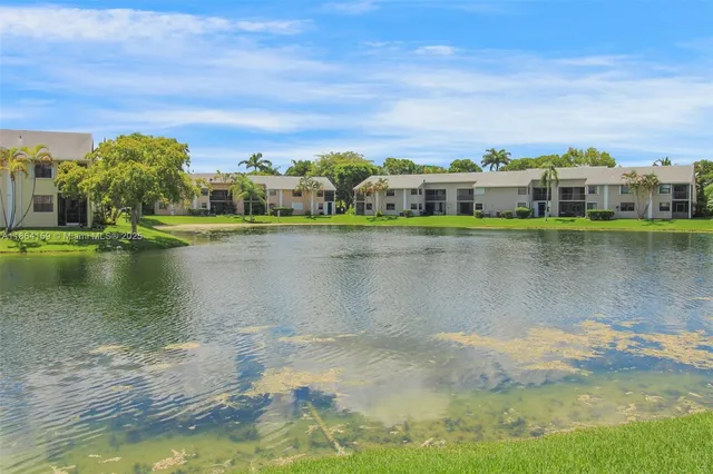 a view of a lake with houses
