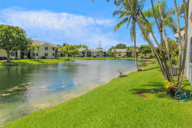 a view of a lake with houses