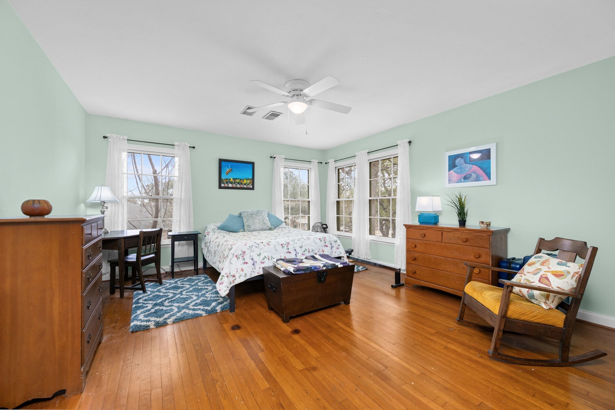 4804 Balcones Drive Austin, TX 78731 - Photo 16 of 27 a living room with furniture and wooden floor