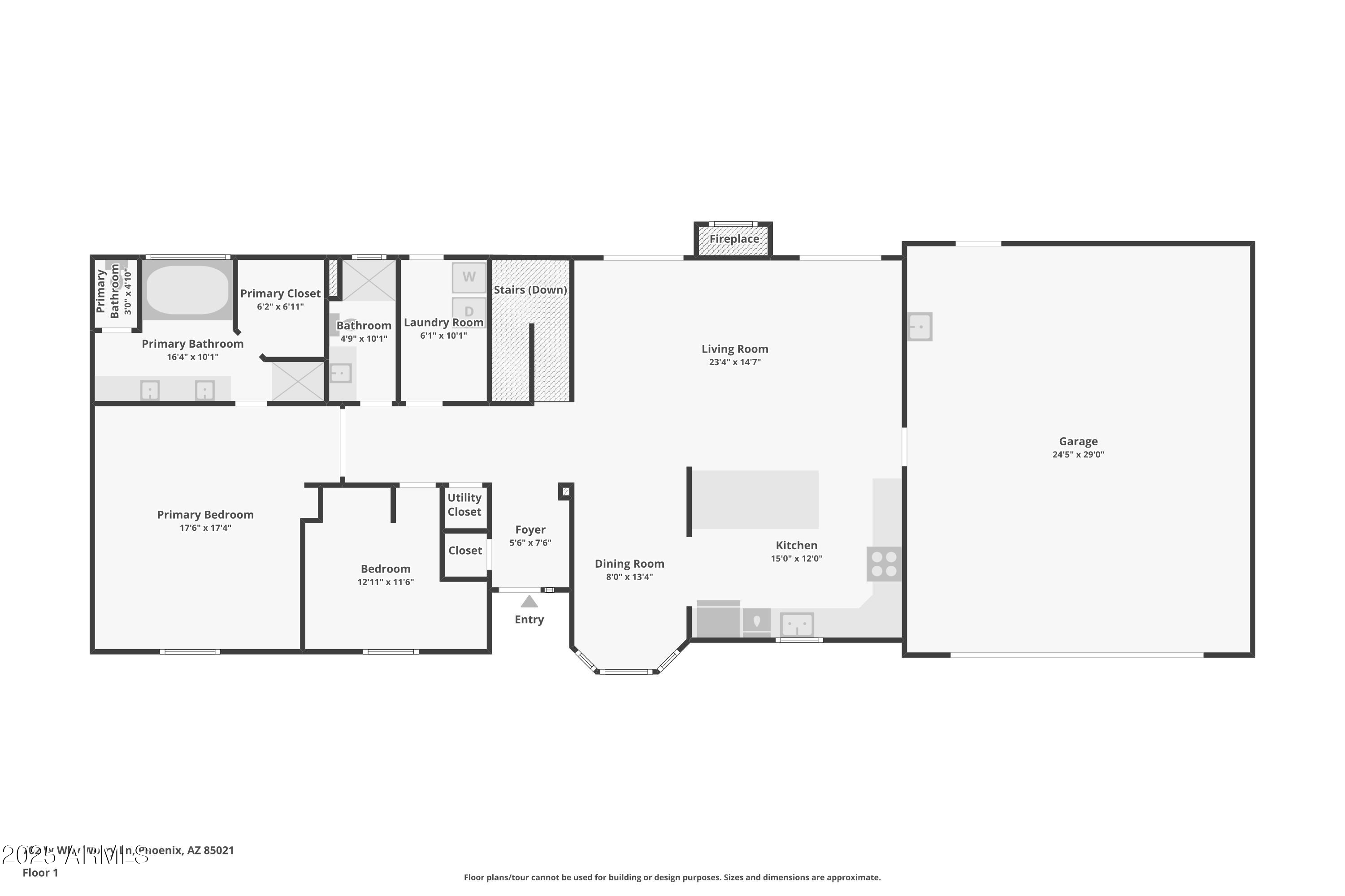 702 West Why Worry Lane Phoenix, AZ 85021 - Photo 44 of 46 a picture of a floor plan
