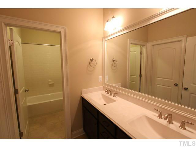 3208 Bryant Falls Court Raleigh, NC 27613 - Photo 18 of 25 a bathroom with a sink and a mirror