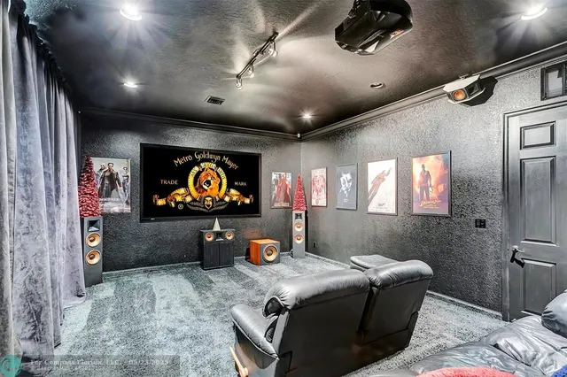 a view of a room with lots of racks on the wall