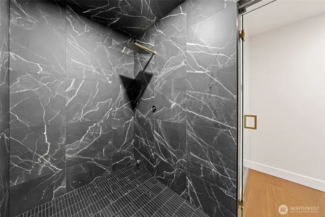 a bathroom with a shower